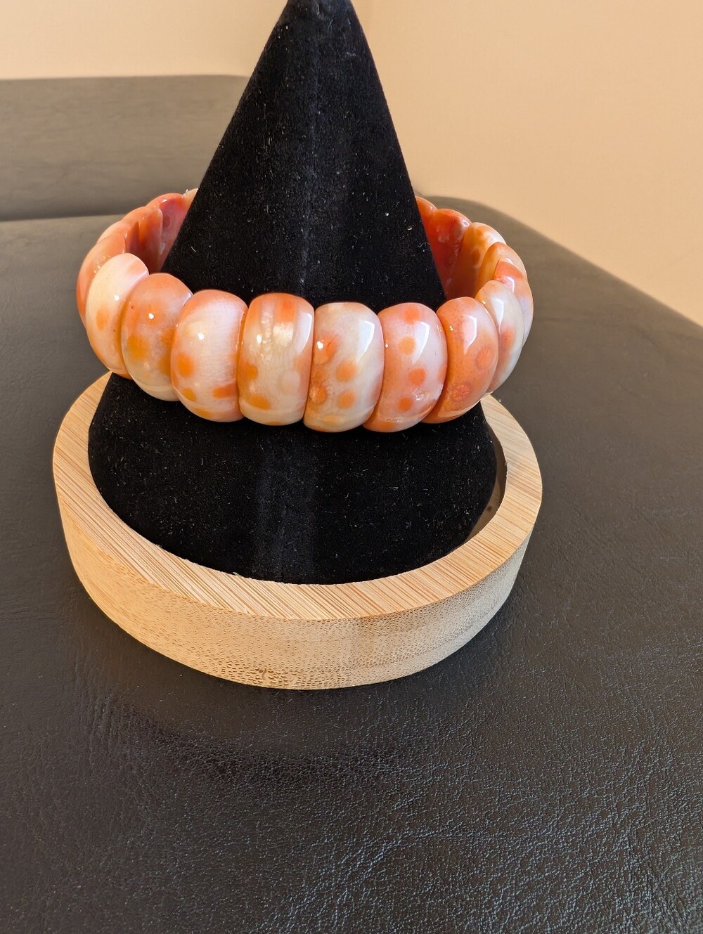 Orange Coral Stretch Bracelet- Statement Jewelry